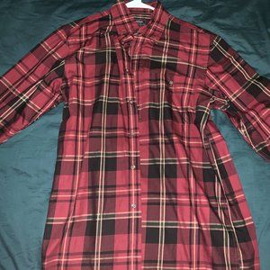 Aarow red plaid button up